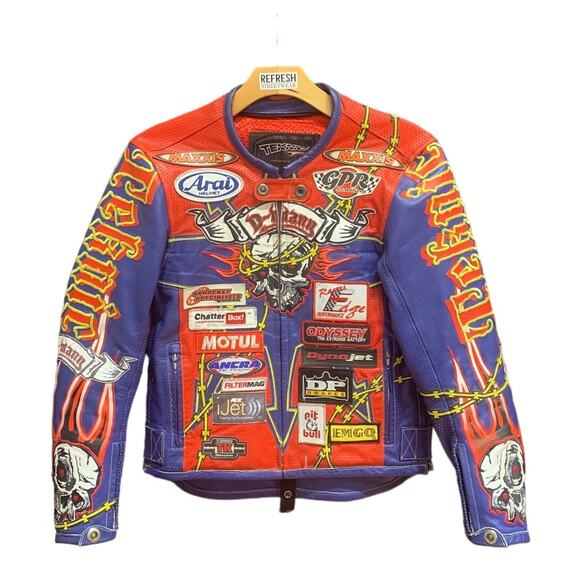 RARE 1 Of 1 Custom D-Mann Personalized Leather MotoX Biker Motorcycle Jacket - Picture 1 of 10